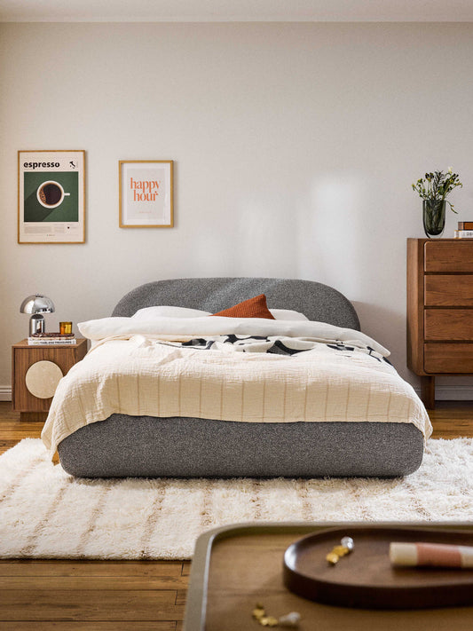 Alba Upholstered Bed with Bouclé Cover