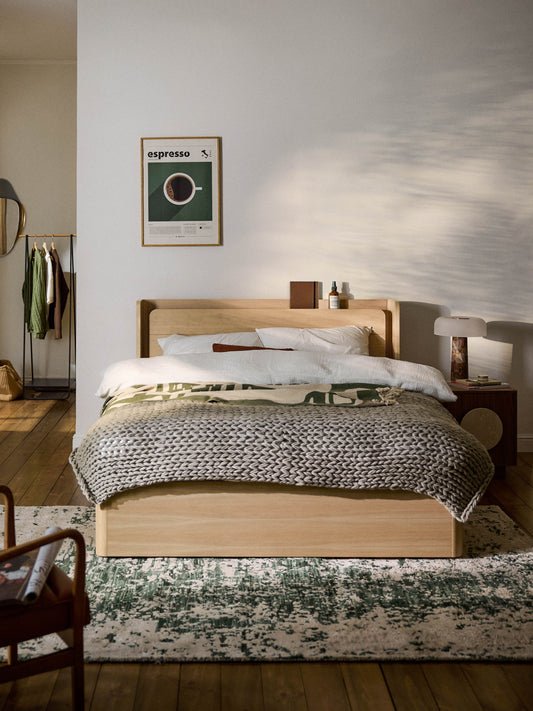 Allow Wood Bed with Drawers