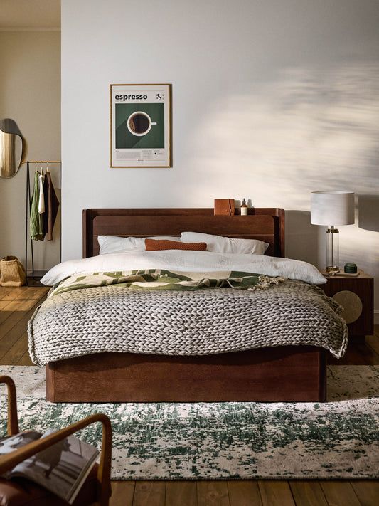 Allow Wood Bed with Drawers
