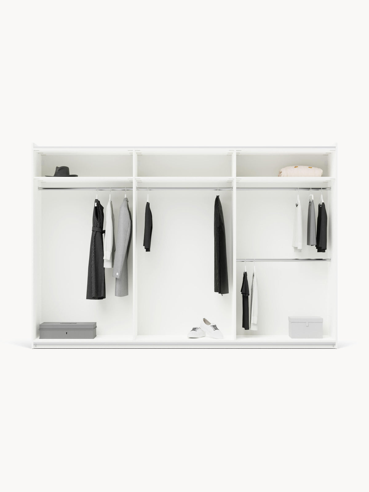 Charlotte Modular Wardrobe, Sliding-Door, 300 cm Wide, in Various Sizes