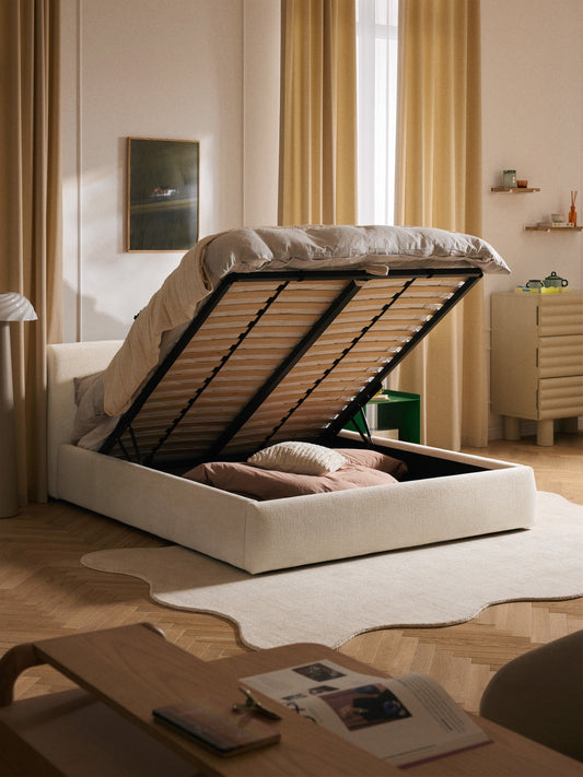 Cloud Bed Frame with Storage, Upholstered