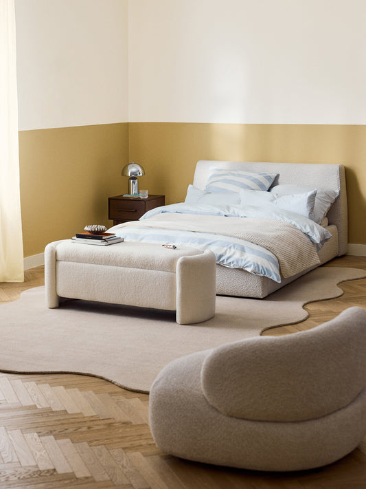 Cloud Upholstered Bed with Bouclé Cover