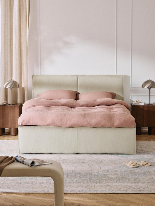 Dream Upholstered Bed with Corduroy Cover