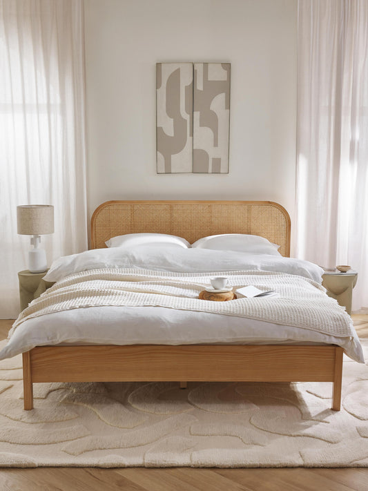 Jones Wood Bed with Vienna Cane Headboard