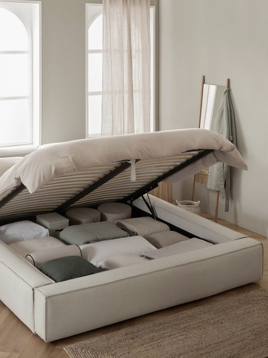 Lennon Bed Frame with Storage, Upholstered