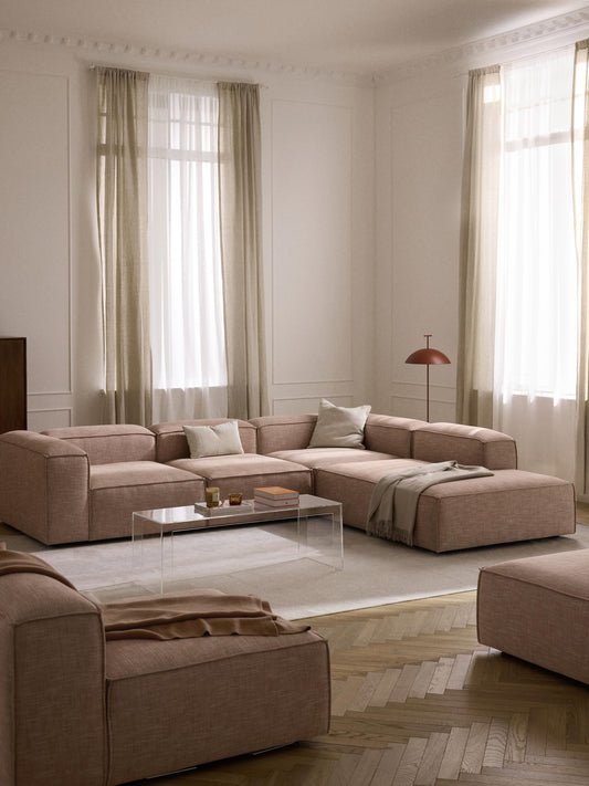 Lennon Modular XL Corner Sofa, 4-Seater, in Linen Blend