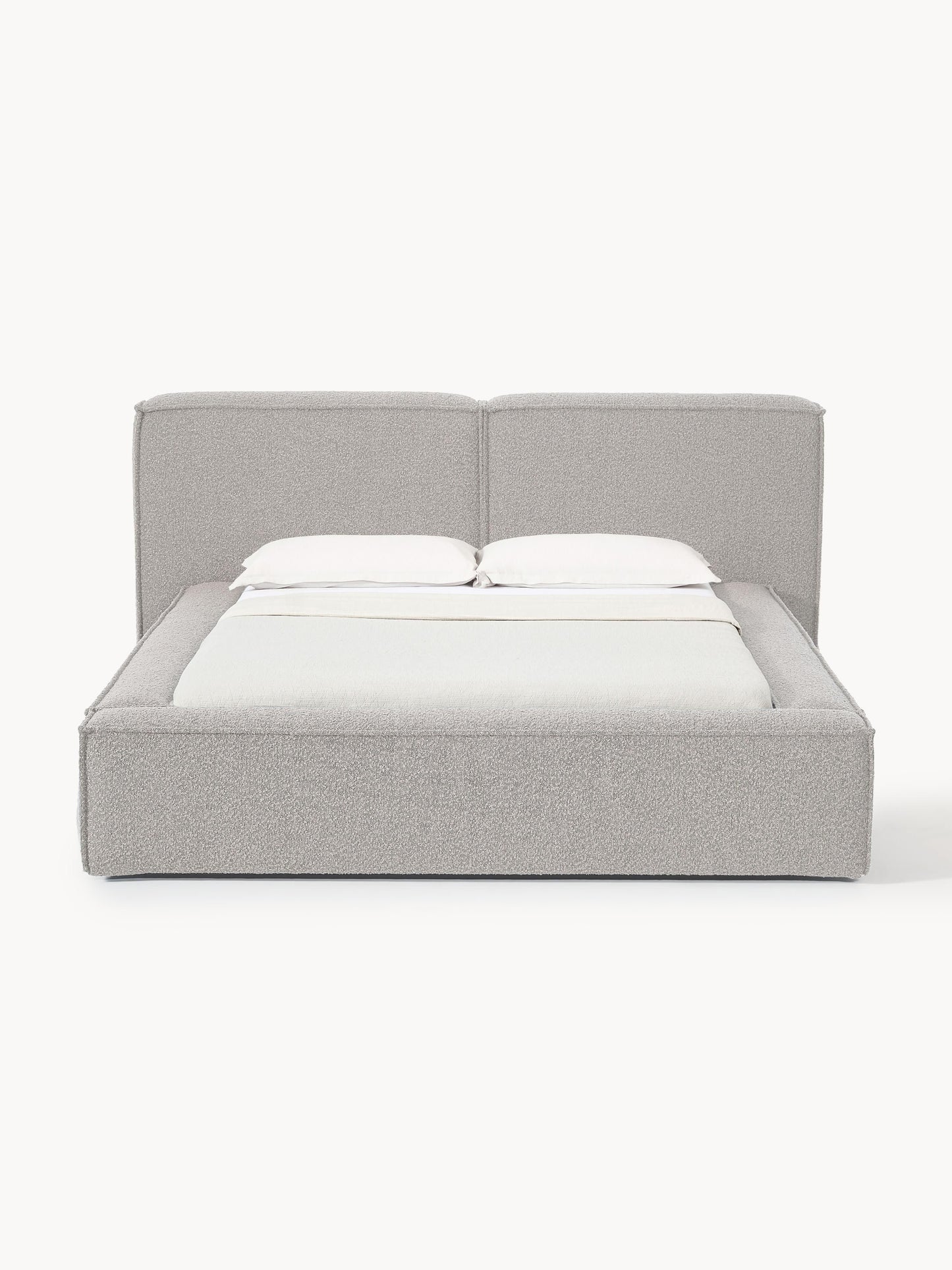 Lennon Upholstered Bed with Bouclé Cover