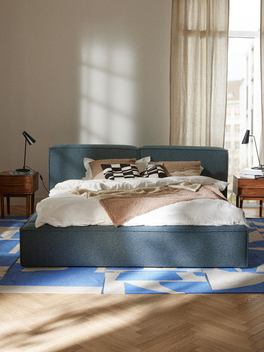 Lennon Upholstered Bed with Bouclé Cover