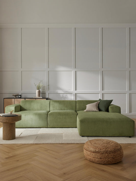 Melva Corduroy Corner Settee (4-Seater)