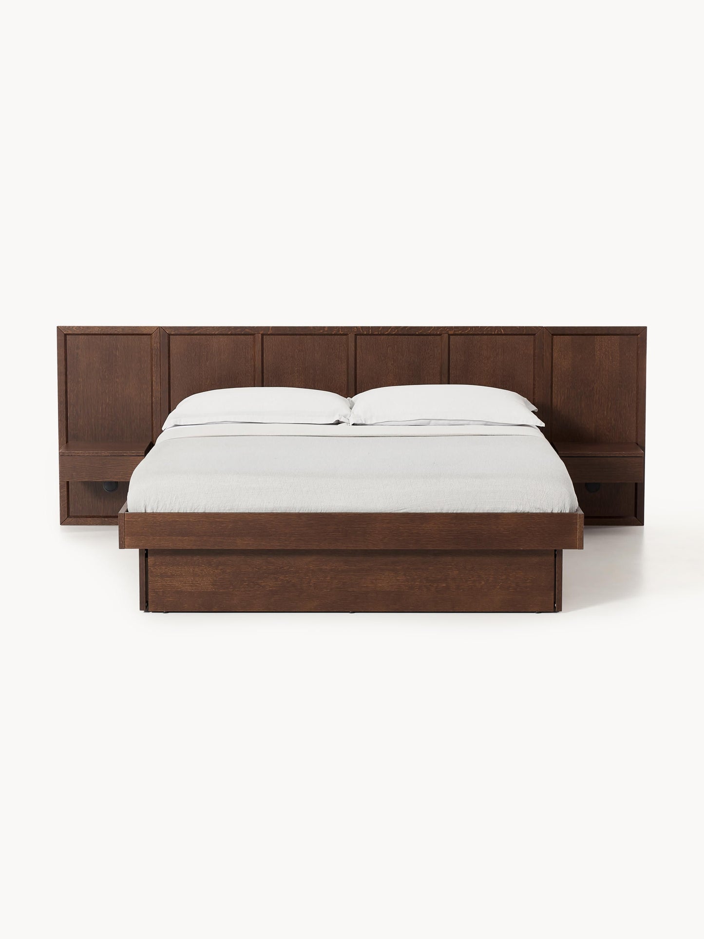 Nanto Bed Made from Wood with Headboard and Bedside Tables