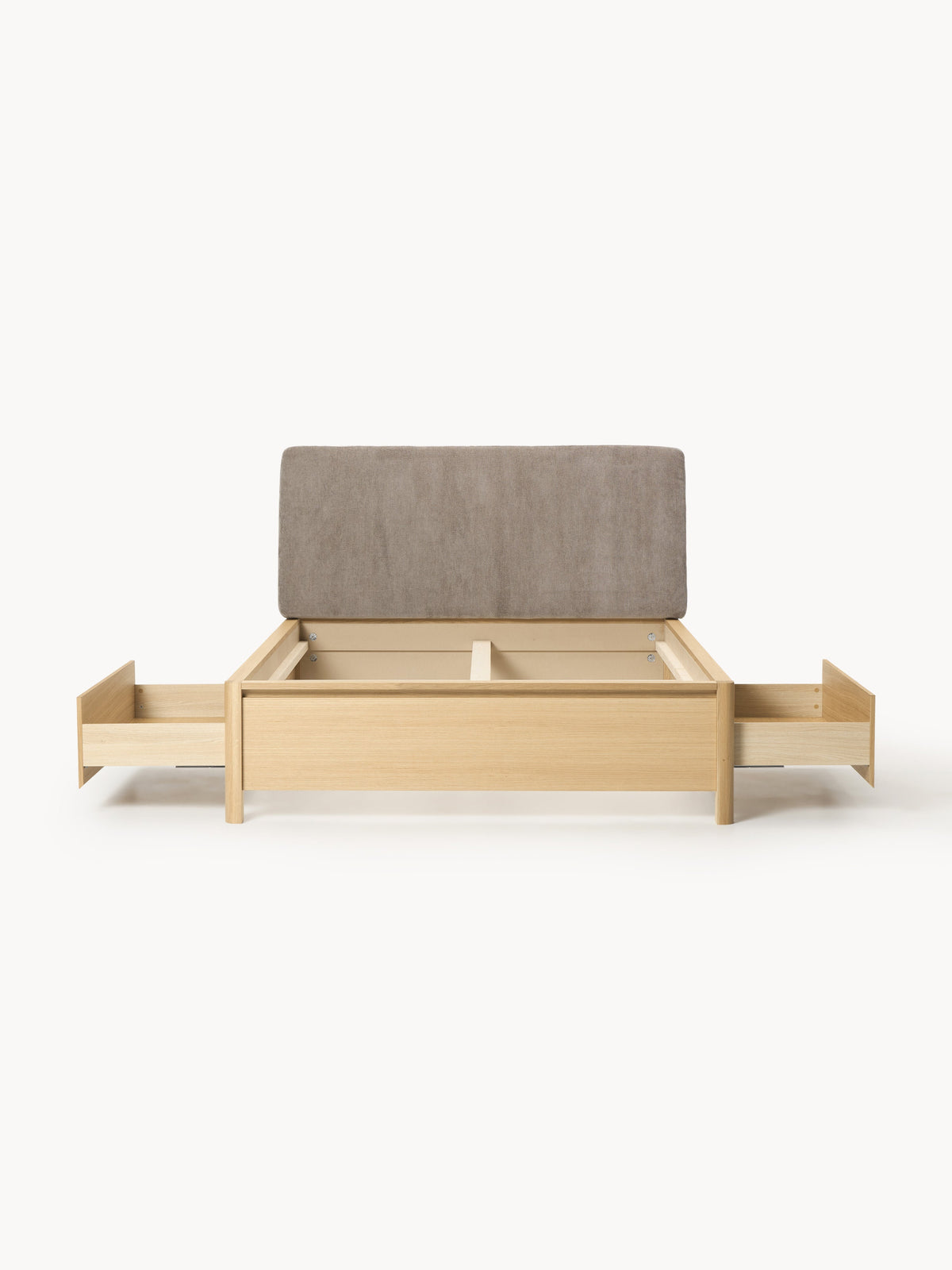 Santiago Wood Bed with Upholstered Headboard and Drawers