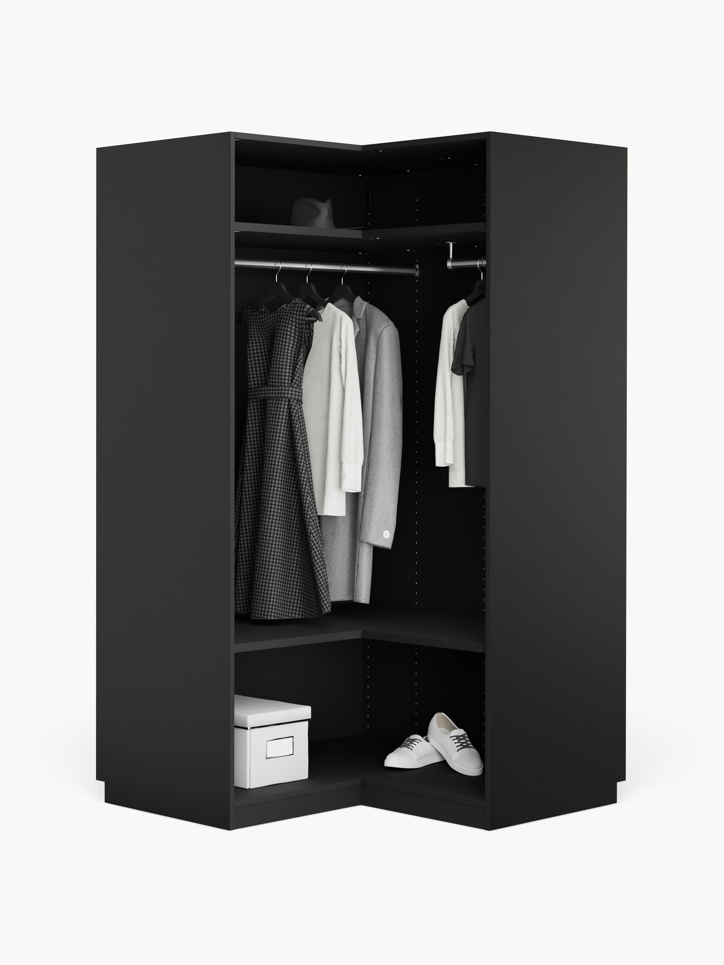 Simone Wardrobe for Corners, 115 cm Wide, Modular