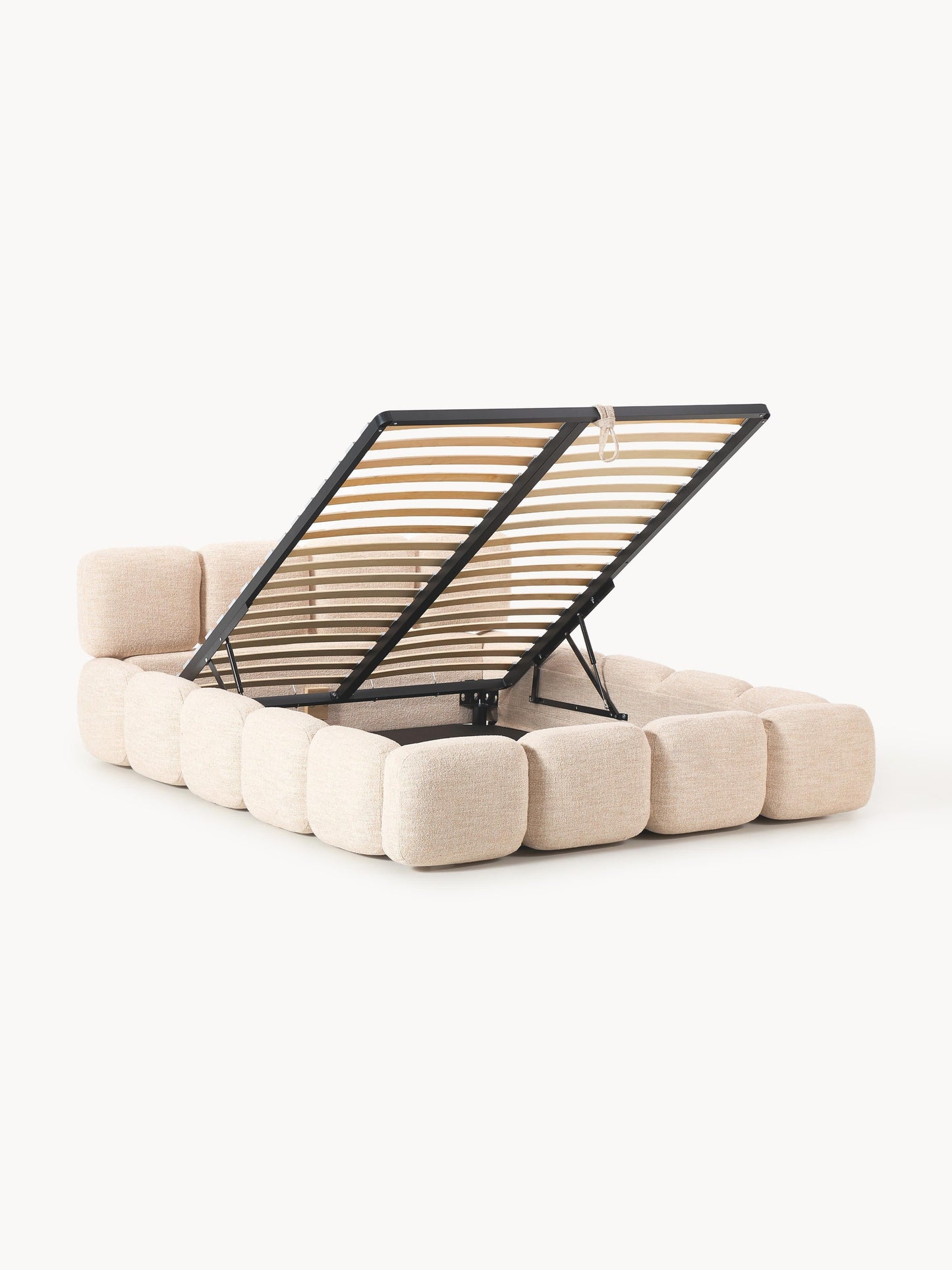 Tayla Upholstered Bed with Bouclé Cover and Storage