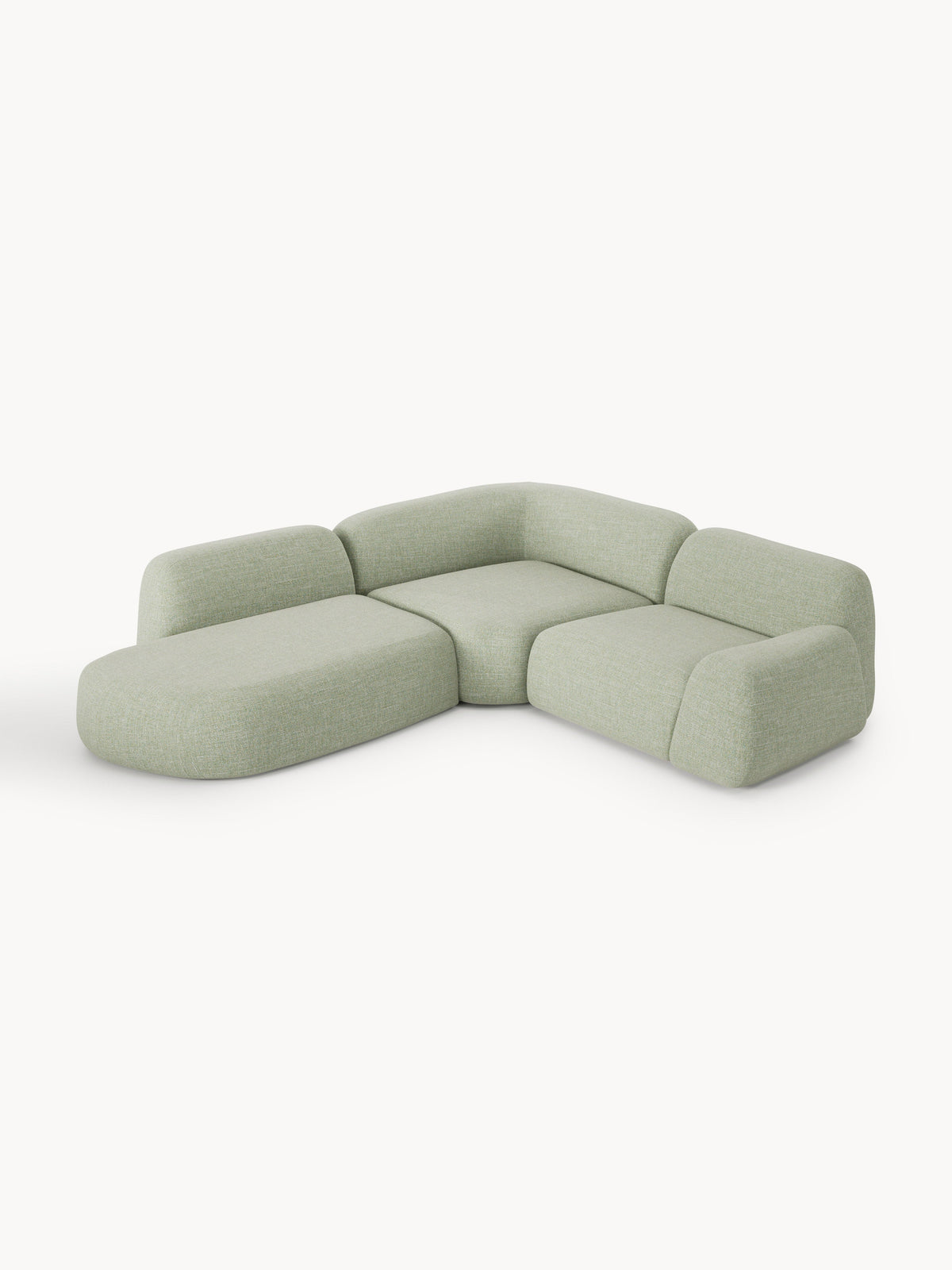 Wolke Modular Corner Settee in Bouclé with Chaise Longue (4-Seater)