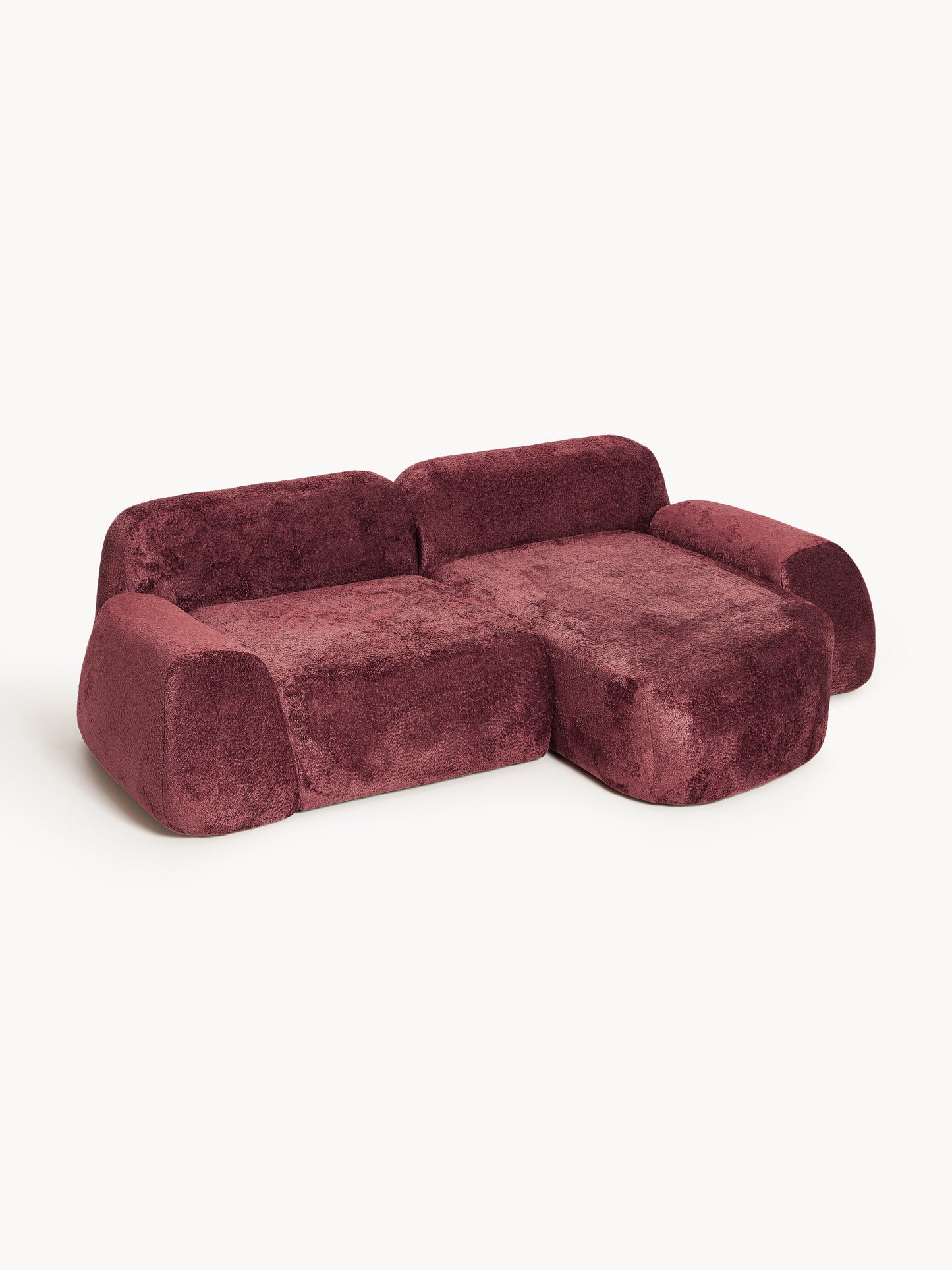 Wolke Modular Corner Sofa with Teddy Bouclé Cover (3-Seater)