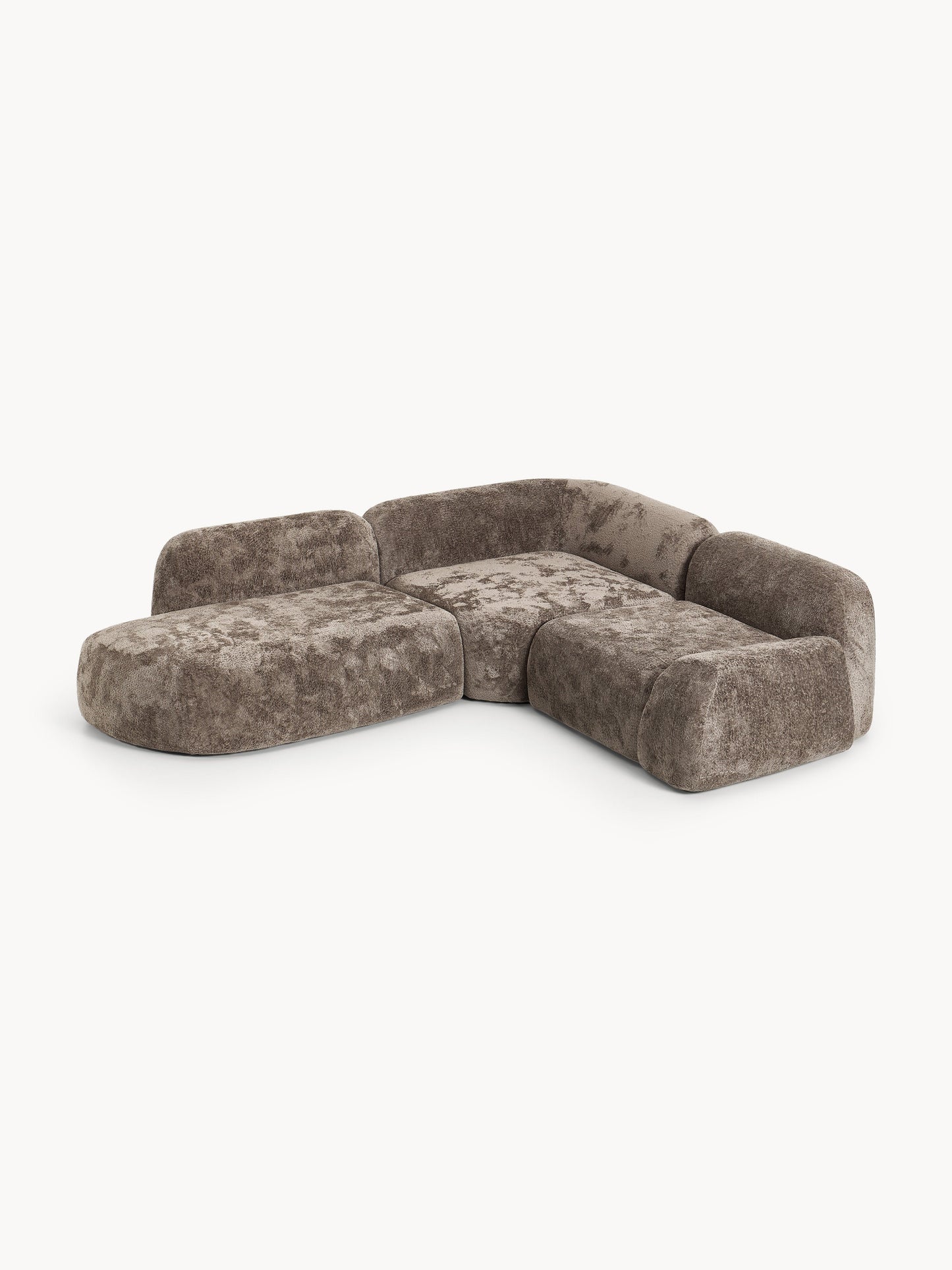 Wolke Modular Teddy Bouclé Corner Settee with Chaise Longue (4-Seater)