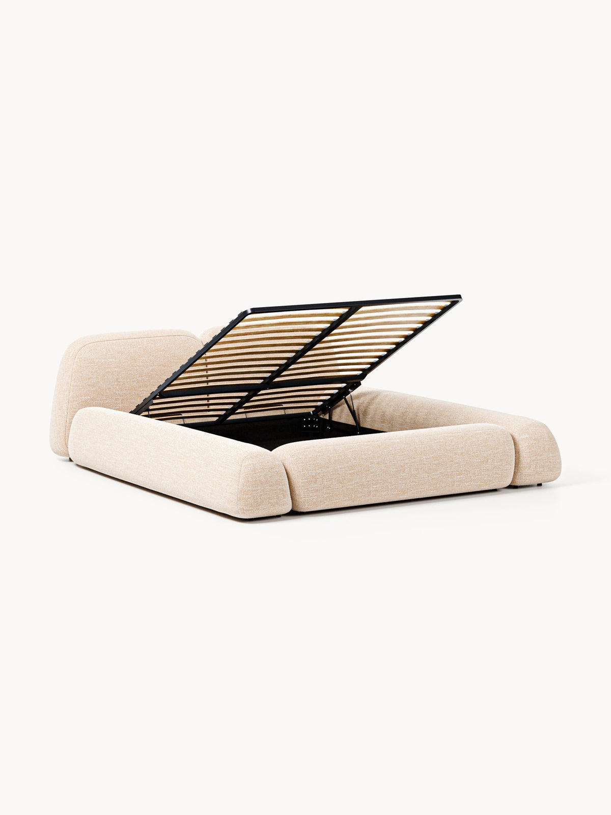 Wolke Storage Bed in Bouclé, Upholstered