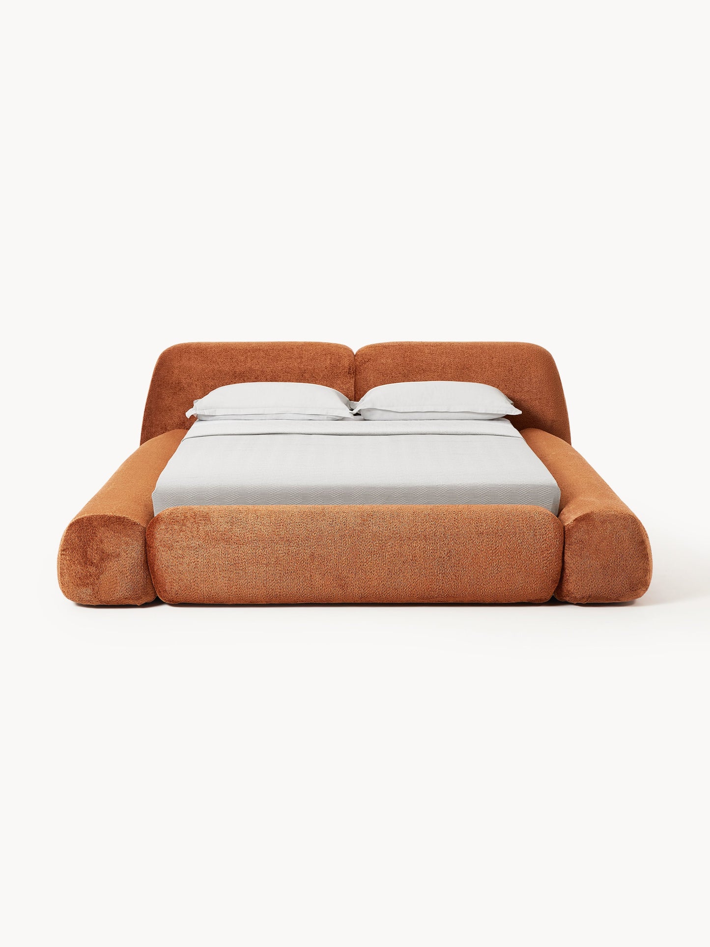 Wolke Upholstered Bed with Teddy Bouclé Cover