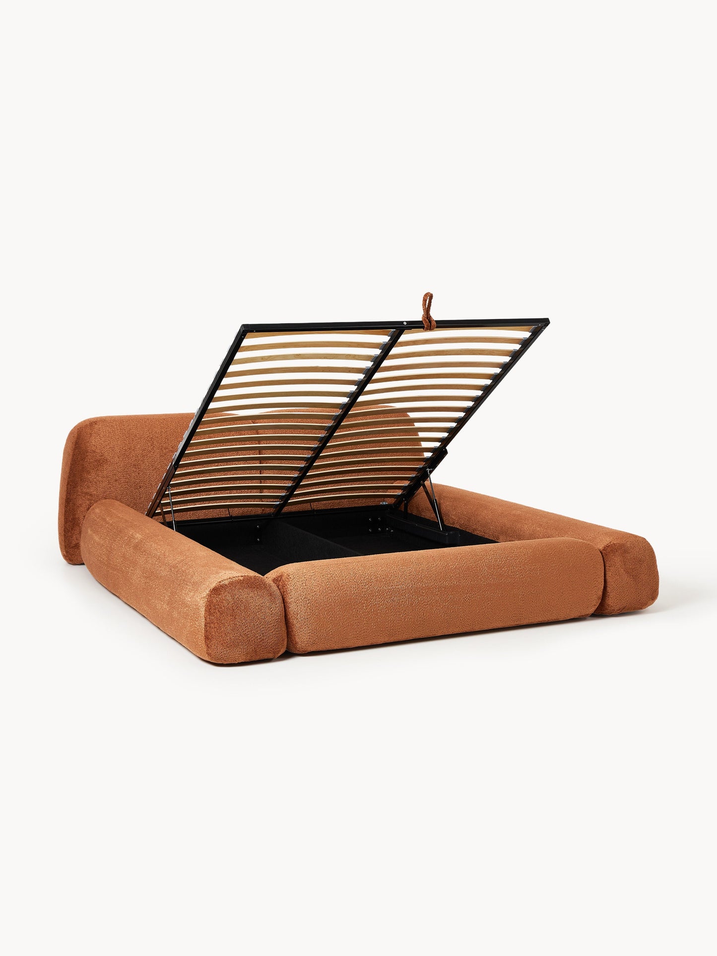 Wolke Upholstered Bed with Teddy Bouclé Cover and Storage