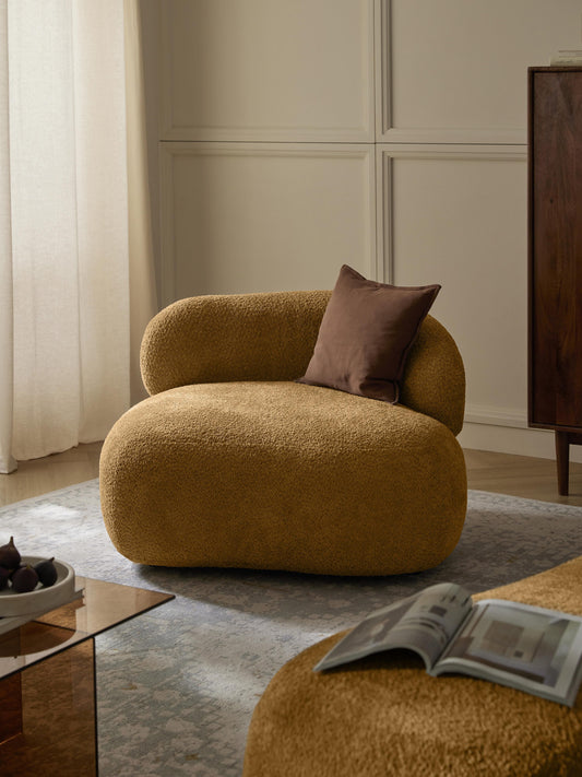 Alba Lounge Armchair, Teddy Bouclé