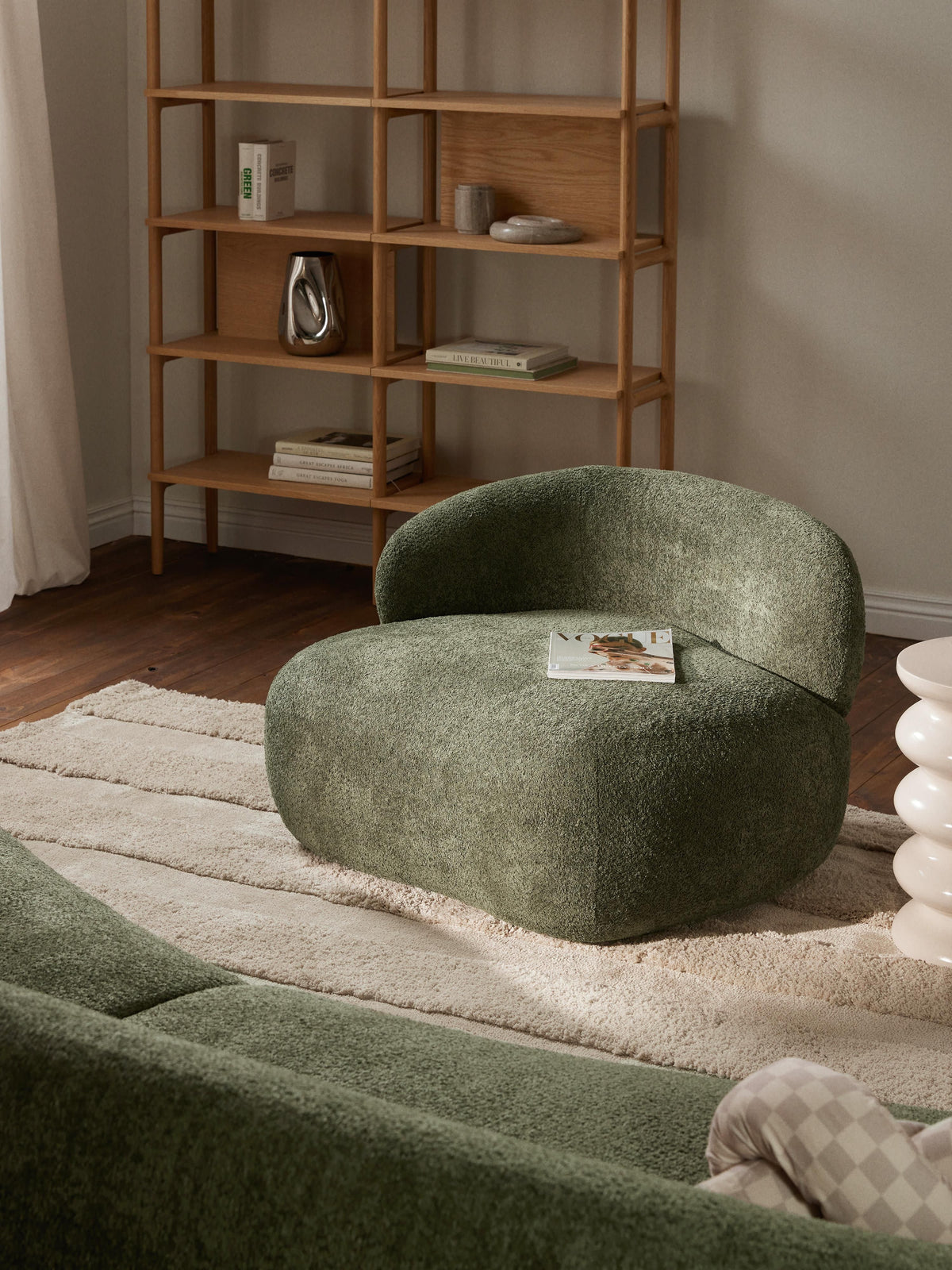 Alba Lounge Armchair, Teddy Bouclé