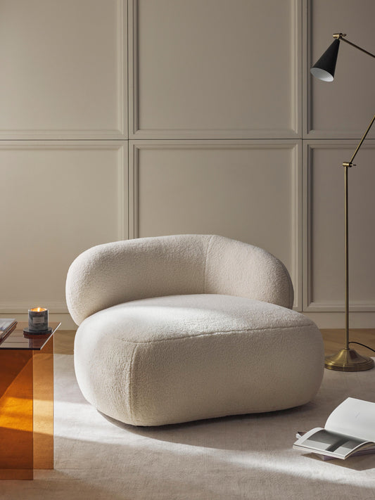 Alba Lounge Armchair, Teddy Fur