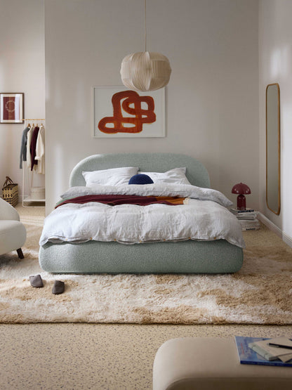 Alba Upholstered Bed with Bouclé Cover