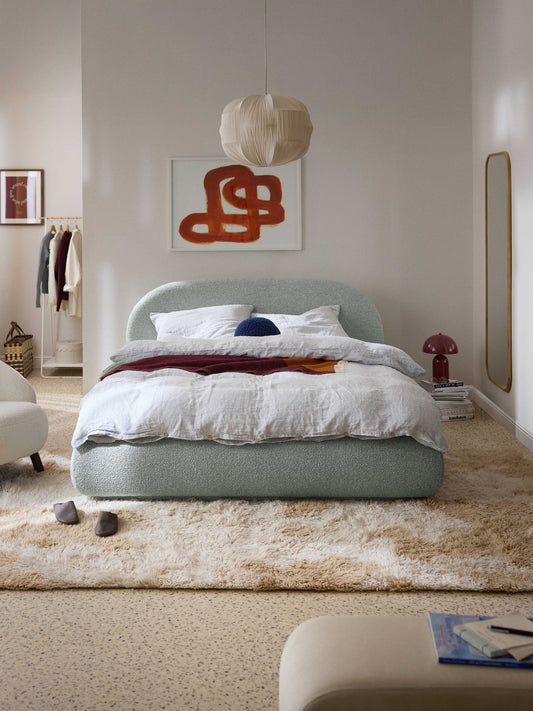 Alba Upholstered Bed with Bouclé Cover