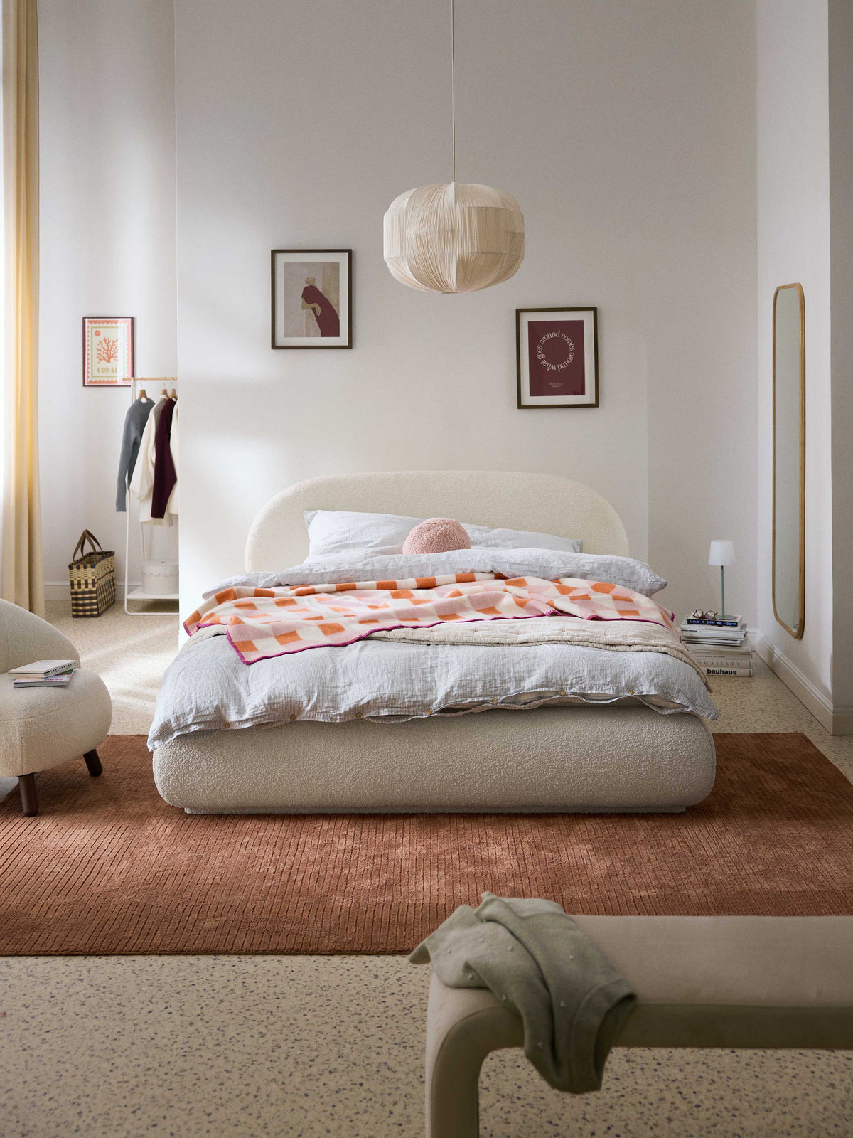 Alba Upholstered Bed with Bouclé Cover