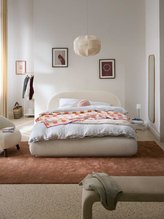 Alba Upholstered Bed with Bouclé Cover