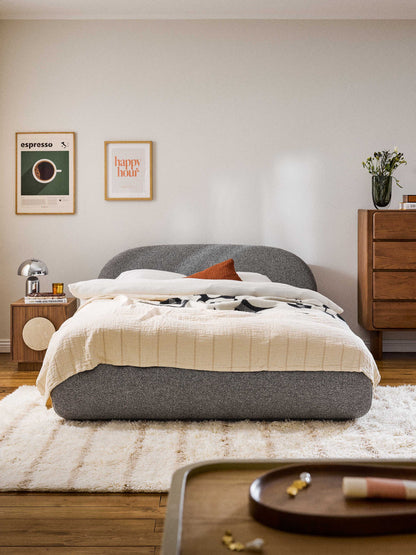 Alba Upholstered Bed with Bouclé Cover