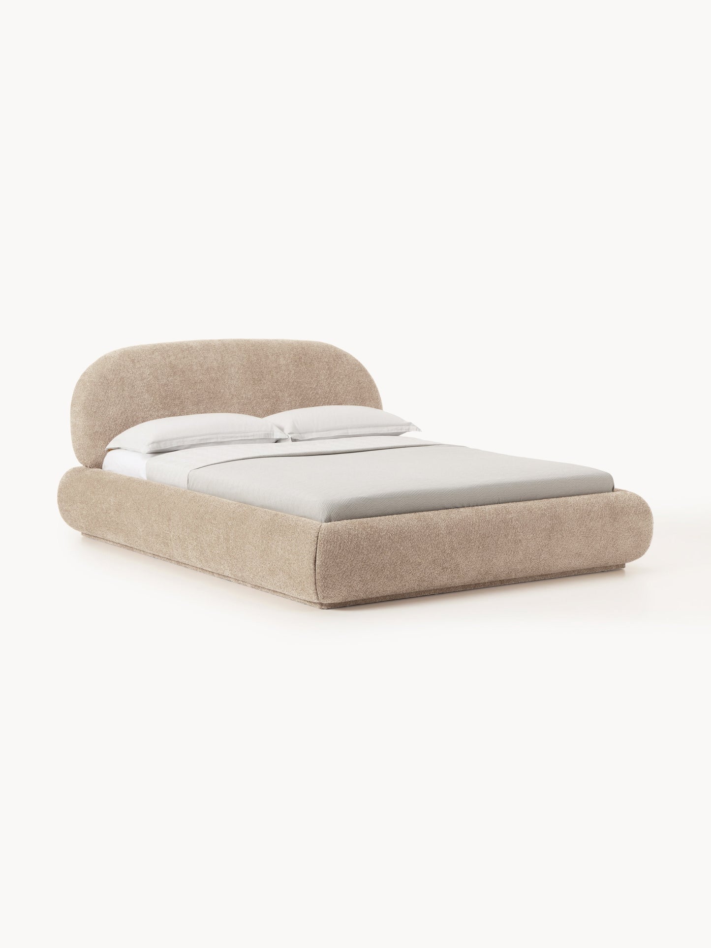 Alba Upholstered Bed with Teddy Bouclé Cover