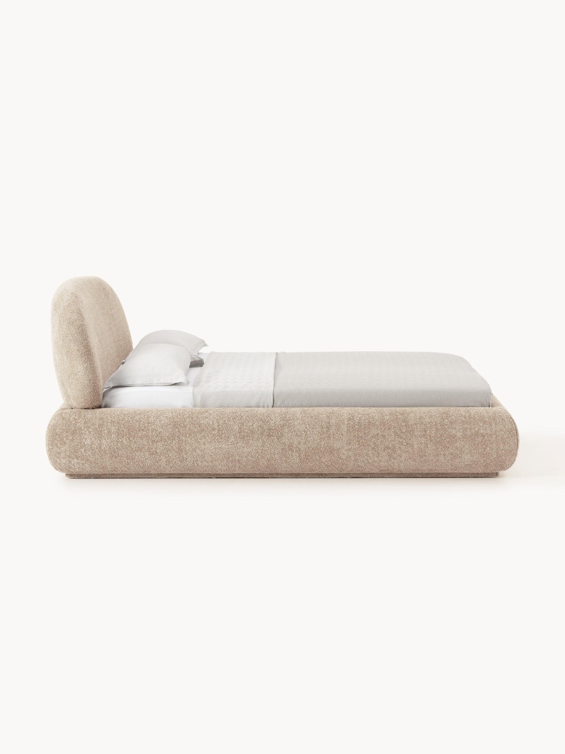 Alba Upholstered Bed with Teddy Bouclé Cover