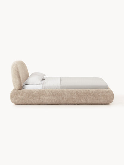 Alba Upholstered Bed with Teddy Bouclé Cover