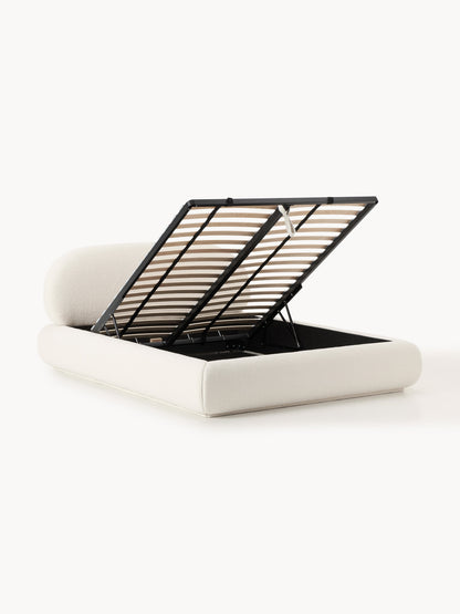 Alba Upholstered Bed with Teddy Cover and Storage