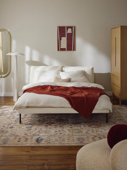 Amelia Upholstered Bed with Teddy Bouclé Cover
