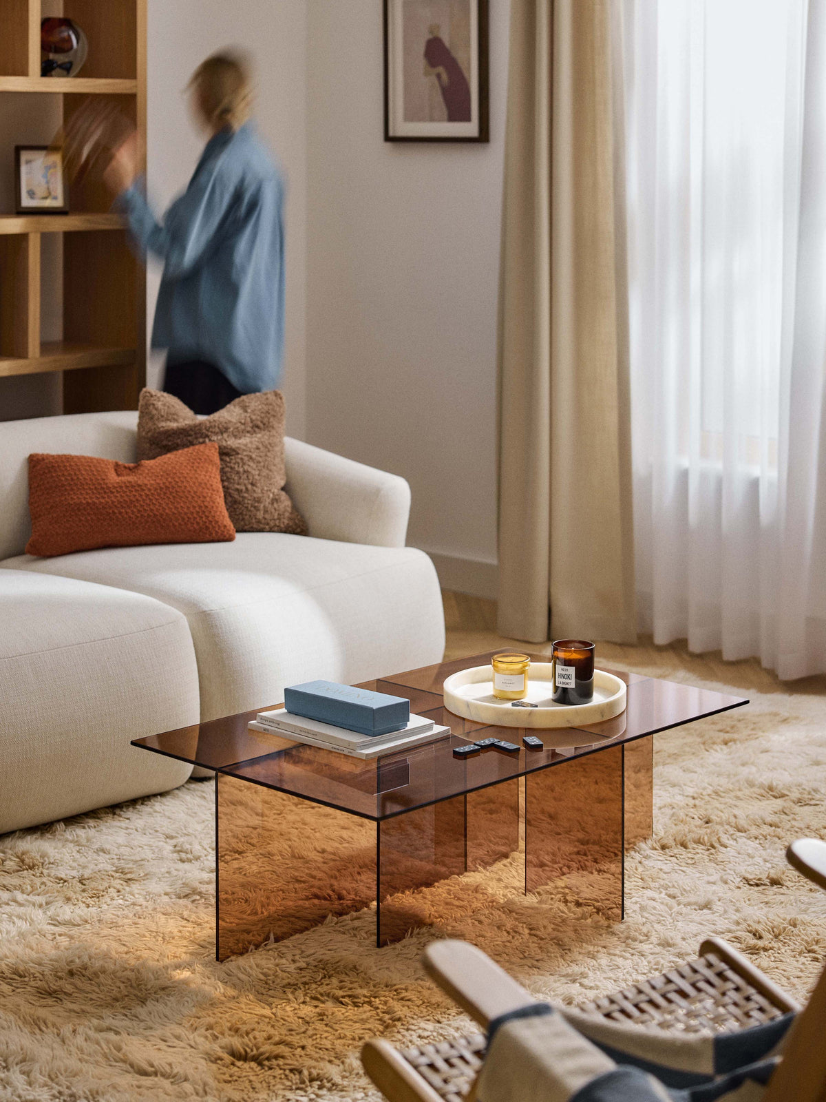 Anouk Coffee Table (W 102 cm) in Glass