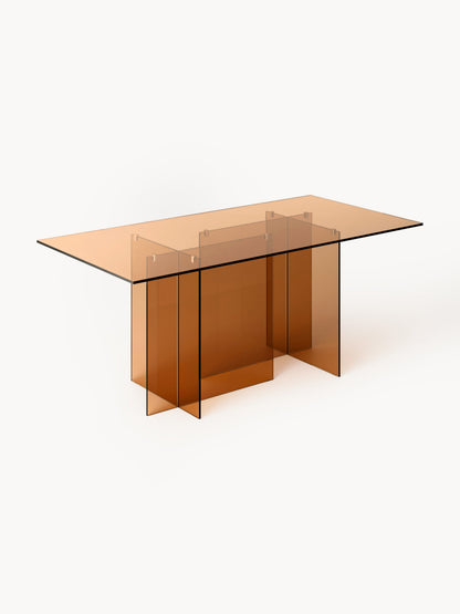 Anouk Glass Dining Table, Measuring 180 x 90 cm