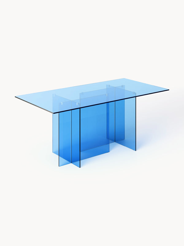 Anouk Glass Dining Table, Measuring 180 x 90 cm