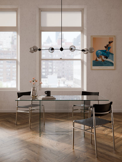 Anouk Glass Dining Table, Measuring 180 x 90 cm