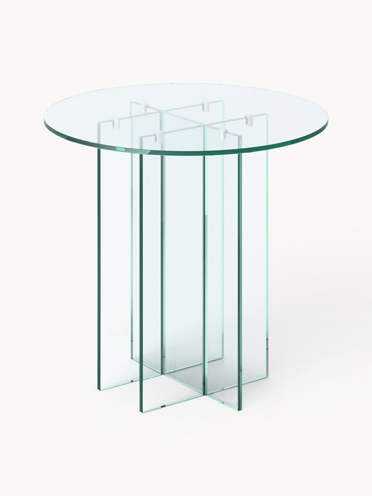 Anouk Round Glass Dining Table, Available in Various Sizes
