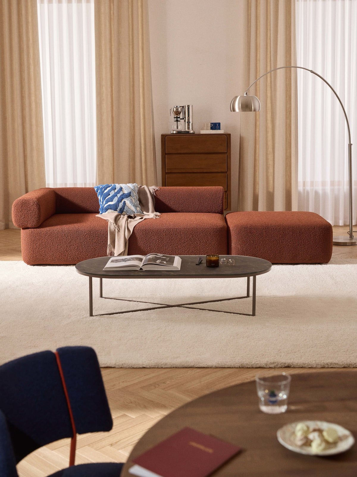Anton Modular Bouclé Pouffe