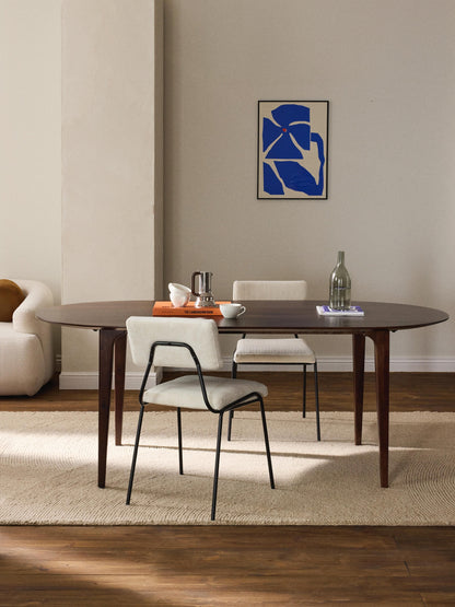 Archie Oval Dining Table Made of Mango Wood, 200 x 100 cm