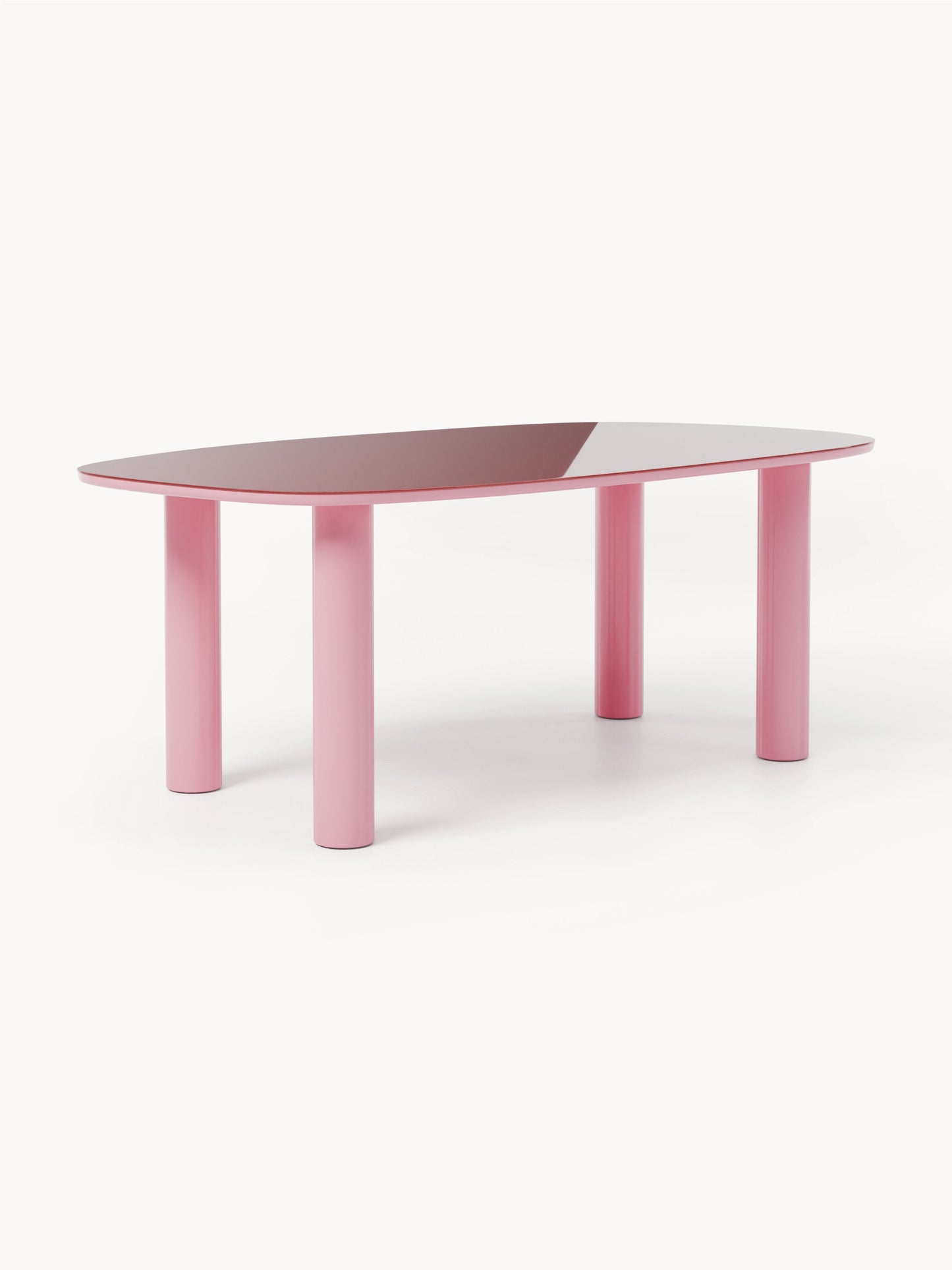 Beni Glass-Top Dining Table, Organic, 200 x 110 cm