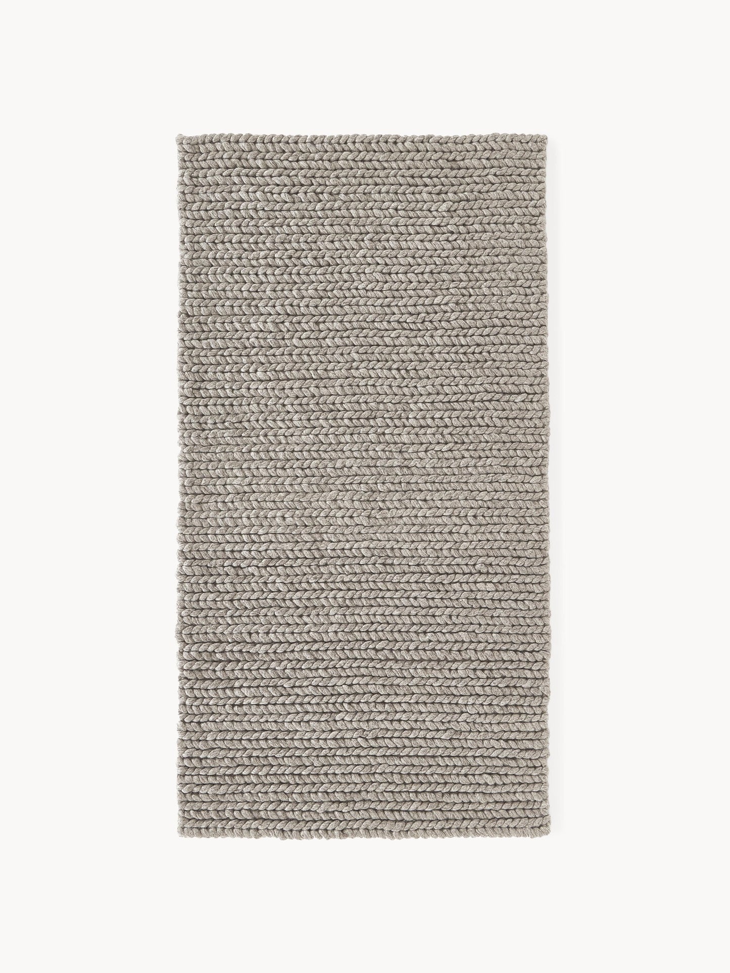 Bruna Rug in Handmade Wool with Braided Texture