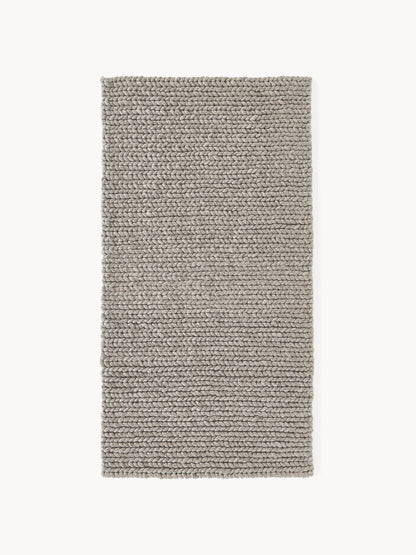 Bruna Rug in Handmade Wool with Braided Texture