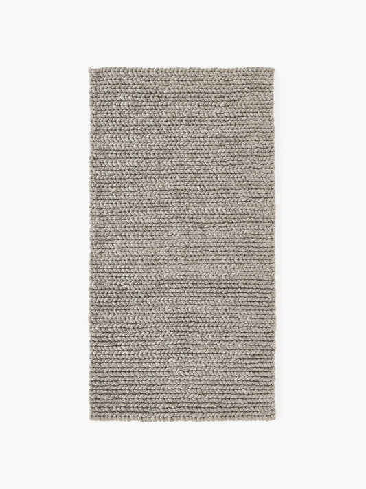 Bruna Rug in Handmade Wool with Braided Texture