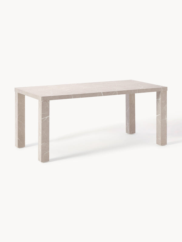 Carl Dining Table in Marble Look, Measuring 180 x 90 cm