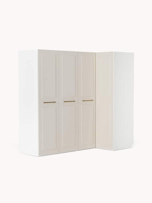 Charlotte Corner Wardrobe, Modular, in Various Sizes, 215 cm Wide