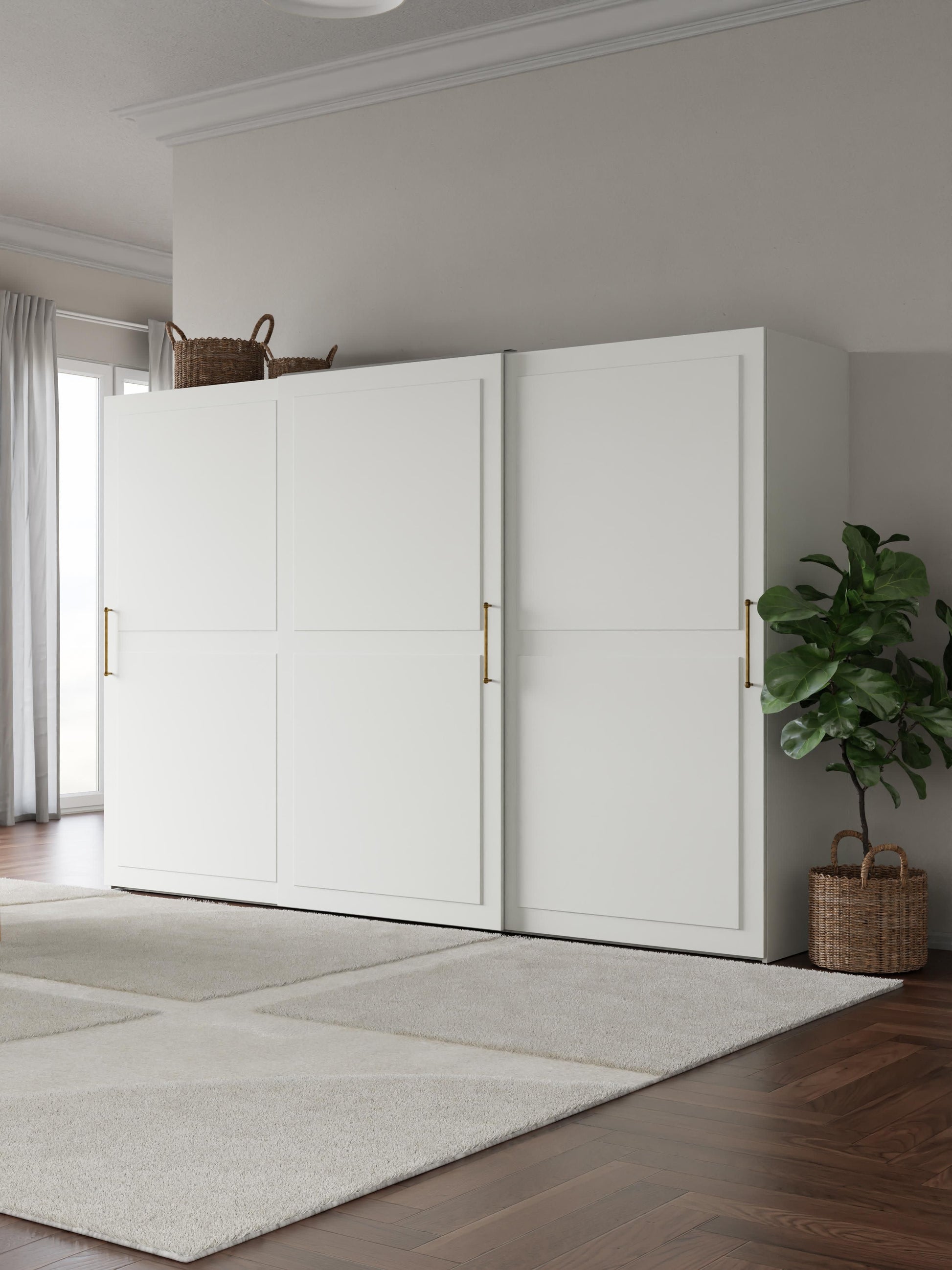 Charlotte Modular Wardrobe, Sliding-Door, 300 cm Wide, in Various Sizes